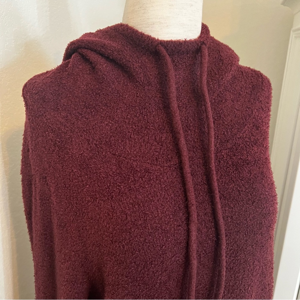 Grace & Lace Bambu Hooded Cowl Pullover in Port - Picture 4 of 9